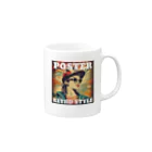 kazu_gのレトロ風ポスター（女性） Mug :right side of the handle