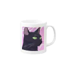 73GTCのかっこいい黒猫3 Mug :right side of the handle