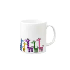 T&S.TWINS.ART.SHOPのカラフルGIRAFFE Mug :right side of the handle