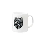 面白デザインショップ ファニーズーストアのダークサンタとトナカイ Mug :right side of the handle