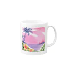 Sweet_moonLaboのHawaii　海とハイビスカス Mug :right side of the handle