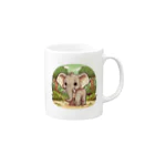 SAI.AI【ビンテージアニマル】のelephant【ビンテージアニマル】 Mug :right side of the handle