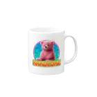 てくのちゃんのHARDCOREピンクのクマちゃん Mug :right side of the handle