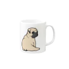 Puggy Wonderlandのふりかえりパグ Mug :right side of the handle