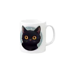 日向ぼっこの黒猫ちも・アニメバージョン Mug :right side of the handle