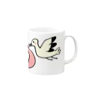 ゆちのへやのベビーを運ぶコウノトリのイラスト Mug :right side of the handle