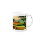 lallypipiのドット柄の世界「野生の王国」グッズ Mug :right side of the handle