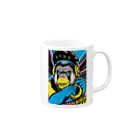 ビューティフルハードコアイラストレーション-DESIGN STOREのエレクトリックゴリラ Mug :right side of the handle