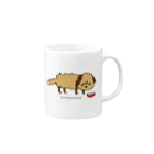 karo///illustrationのいろいろわんこシリーズ　モフモフわんこ Mug :right side of the handle