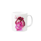 †┏┛桜餅は就活近いので低浮上┗┓†のピンクちゃん Mug :right side of the handle