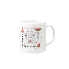 RAINBOW PLANET STORE🌈のFREE PALESTINE Mug :right side of the handle