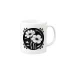 ファンシーTシャツ屋のクールなトライバルフラワーⅣ Mug :right side of the handle