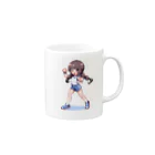 シロクマペンギンのドット絵体操服の女の子 Mug :right side of the handle