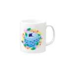 r0no527のリースとお魚たち Mug :right side of the handle