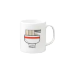 Mikazuki Designのかわいい　ラーメンロゴ　オリジナルグッズ Mug :right side of the handle