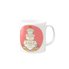 チキン南蛮のオリジナルグッズ売り場のお正月鏡餅白シュナちゃん Mug :right side of the handle