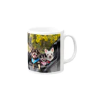 ここまる。🐶🎀のここまる三兄弟【ミモザ】 Mug :right side of the handle
