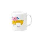 発酵大豆ワーハッハのいぬさん(犬種：ブルゴッド) Mug :right side of the handle