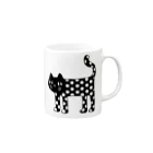 Cɐkeccooのらくがきシリーズ『みずたまねこ』くろしろ Mug :right side of the handle