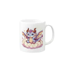 可愛らしいドラゴンのイラストグッズ店の可愛らしいドラゴンキャラクター Mug :right side of the handle