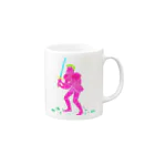 ペーパーモザイクの店のpink knightマグ Mug :right side of the handle