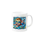 アニマルキャラクターショップのSwimming monkey Mug :right side of the handle