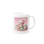 星パンダショップのほわほわマカロンうさぎ Mug :right side of the handle