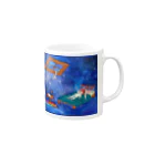 Chieのイラストの星空のお部屋 Mug :right side of the handle