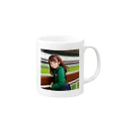 競馬大好きTBTショップ！の「競馬大好き！可愛い女の子が熱狂中！」 Mug :right side of the handle