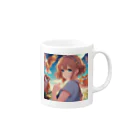 Koyo3181のフクロウの知識を共有する女の子 Mug :right side of the handle