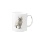 kiryu-mai創造設計の白猫ちゃん Mug :right side of the handle