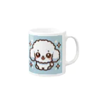 RyuReoの【ステッカー】ふわもこワンコ - にっこりver Mug :right side of the handle