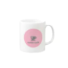 川上牧場のneko cafe（ピンク）デザインイラスト Mug :right side of the handle