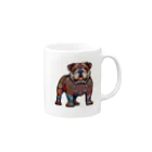 RelaxingDogMusicのMandala BullDog Mug :right side of the handle