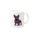 RelaxingDogMusicのMandala French Bulldog Mug :right side of the handle