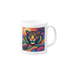 colorful-Nのカラフルなトラ Mug :right side of the handle