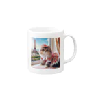 redpanda_pandaのおすまし猫ちゃん Mug :right side of the handle