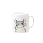 もふっとチンチラ🐭のばんざいチンチラ Mug :right side of the handle