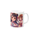 推しの美少女とアイドルの和服が似合う美人姉妹 Mug :right side of the handle