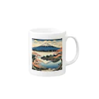 日本の風景 COOL JAPANの逆さ富士、Upside down Mt.Fuji Mug :right side of the handle