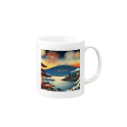 日本の風景 COOL JAPANの日本の風景、夏の風物詩、花火　Japan in summer、HANABI Mug :right side of the handle