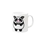 MIMITSUのmixAnimal（ミックスアニマル）パンダ×ブタ Mug :right side of the handle