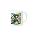 大地の宝物のほうれん草をモチーフにしたアニメキャラクター「スプリナ」 Mug :right side of the handle