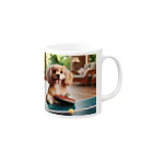 mitsu0123456の可愛い卓球犬 Mug :right side of the handle