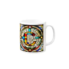 alphabet stained glassのstained glass C Mug :right side of the handle