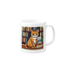 ドット絵ねこさんの読書猫さん Mug :right side of the handle