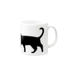 Teatime ティータイムの黒猫は見ていた　ねこ Mug :right side of the handle