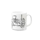 ファンシーTシャツ屋のJeep イラスト ライン画 Mug :right side of the handle