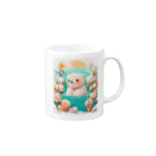 りんりんの可愛いシロクマちゃんショップ　かわいいよ！の水遊びをしている白熊 Mug :right side of the handle