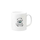 お砂糖と白い猫　creamy catのおすわりメルちゃん Mug :right side of the handle